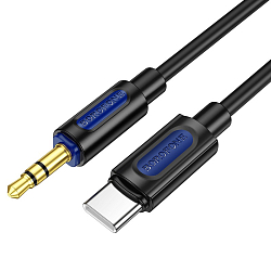 Кабель Jack 3.5 <--> Type-C  1.0м BOROFONE BL20 True, черный