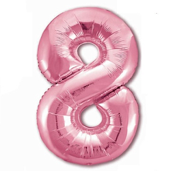 Шар фольгированный 40" «Цифра 8», цвет фламинго Slim
