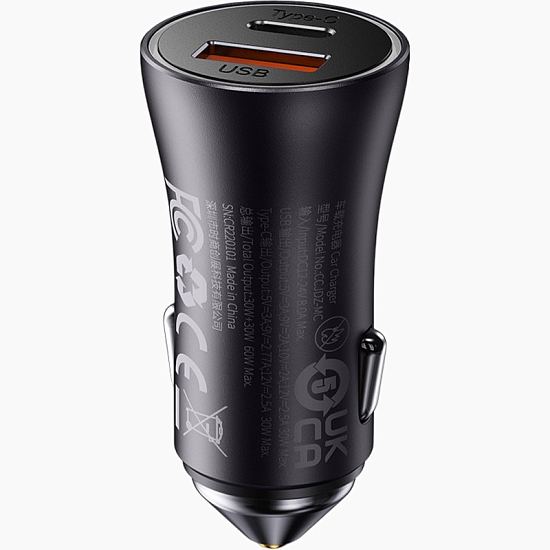 Авто ЗУ 2USB BASEUS CGJM000013 серый, 60W