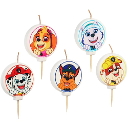 Свеча для торта "С Днем Рождения!", 5 штук, Щенячий патруль