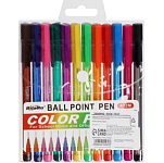 Набор ручек шариковых, 12 цветов, треугольный, тонированный корпус, в блистере на кнопке