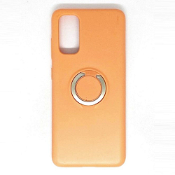 Задняя накладка ZIBELINO Soft Case для Samsung GalaxyS20 (оранжевый) с кольцом