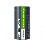 Аккумулятор GoPower 16340 PK1 3.7V 650mAh с защитой (1/8/400)