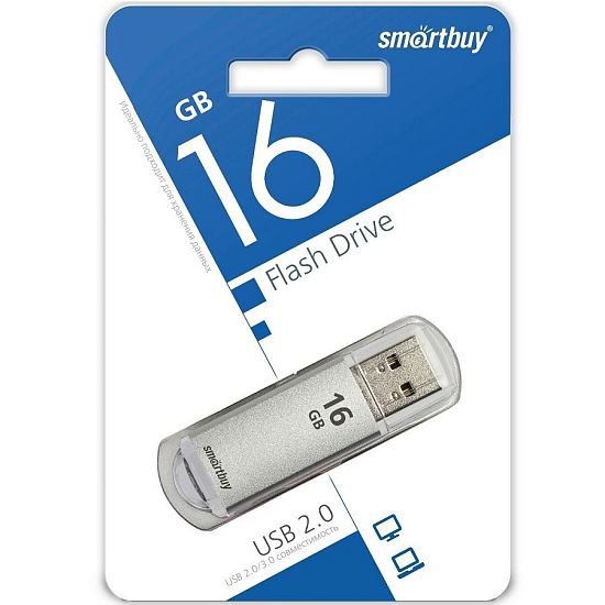 USB 16Gb Smart Buy V-Cut Silver