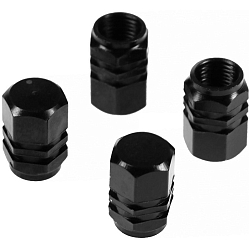 Колпачок на вентиль декоративный, металл-черный  (4шт) в блистере