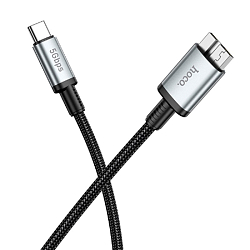 Кабель Type-C <--> microUSB 3.0  0.5м HOCO US10 чёрный