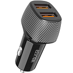 Авто ЗУ 2USB WALKER WCR-33, 36Вт, QC, черное