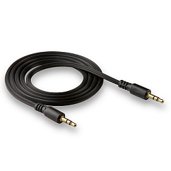 Кабель Jack 3.5 <--> Jack 3.5  1.0м WALKER WCA-082 рифленый, чёрный