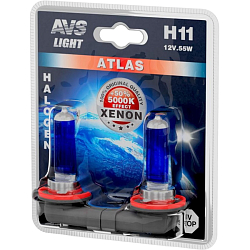 Лампа галогенная AVS ATLAS/5000К/ H11.12V.55W.блистер 2шт.