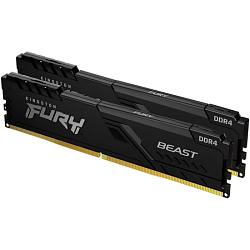 Оперативная память DDR4 64Gb Kingston Fury Beast, DDR4, 3200MHz, CL16, (KF432C16BBK2/64), чёрный