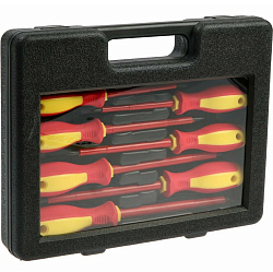 Набор отверточный DEKO HT04 8 предметов диэлектр.покр. (жесткий кейс)(Уценка)