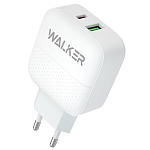 Сетевое ЗУ 1USB/1Type-C 3.4A WALKER WH-37 белое, QC 3.0+PD