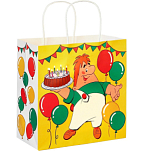 Пакет «С днём Варенья!»,22х22х11 см, крафт, Малыш и Карлсон