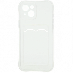 Задняя накладка ZIBELINO Silicone Card Holder Case для iPhone 13 (прозрачный) защита камеры