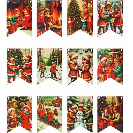 Набор "Новогодние флажки. Ретро" 12 дет. УТМ01502939