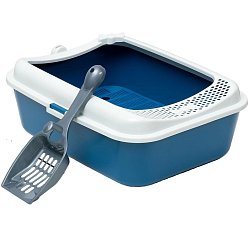 Туалет Сима с бортом + сетка + совок-микс 30 х 39 х 13,5 см синий FIX 7107727