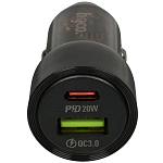 Авто ЗУ 1USB/1Type-C 3A HOCO Z52 черный,  microUSB, PD38W