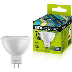 Лампа светодиодная ERGOLUX JCDR 7W/6500K/GU5.3 NEW 12881