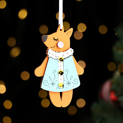 Ёлочное украшение "Лисичка", МДФ, 6,5х10,5 см 9330185