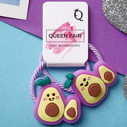 Резинка для волос "Крошка" (набор 2 шт) авокадик, сиреневый 7862271