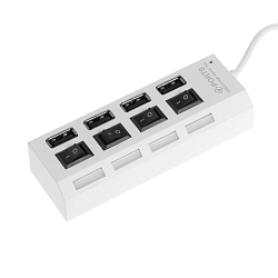 USB-Хаб LuazON 4 порта с выключателями, микс 1190443