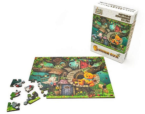 Пазл фигурный деревянный «Страна сказок: Винни Пух»