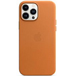 Задняя накладка LEATHER CASE MAGSAFE для iPhone 13 Pro Max №01 Orange с АНИМАЦИЕЙ