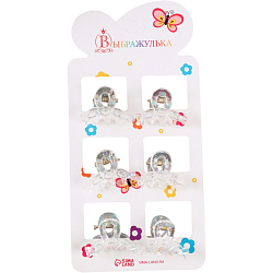 Краб для волос "Аванти" (набор 6 шт) петельки, 2,5 см, прозрачный   10526804