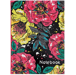 Записная книжка 120 х 170 мм, 80 листов, в клетку "Яркие бутоны", твёрдая обложка, матовая ламинация, выборочный УФ-лак