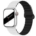Ремешок ApW32 для Apple Watch 42/44/45/49 mm силикон на магните (white/black)