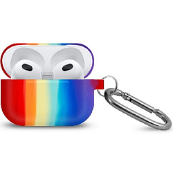 Силиконовый чехол ISA для AirPods 3 Hang Silicon Case с карабином Rainbow
