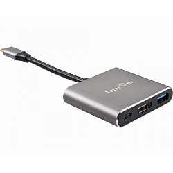 USB-Хаб TELECOM TUC010T, USB3.1 TypeCm -->HDMI+USB3.0 +PD 100WT charging 4K@30Hz