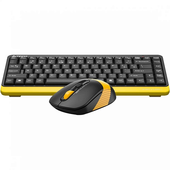 Клавиатура+мышь БП A4TECH Fstyler FG1110 черный/желтая
