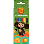 Фломастеры Мульти-Пульти "Чебурашка", 06цв., смываемые, картон, европодвес ФЛЧБ_53014