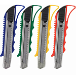 Нож канцелярский 18 мм STAFF Profit, усиленный, металл МИКС 237083