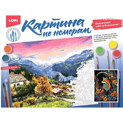 Картина по номерам на картоне 28,5*38 см "Лиса в цветах", в/к 41*2*31 см