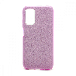 Силиконовый чехол FASHION для Xiaomi Redmi 9T фиолетовый с блестками
