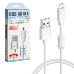 Кабель USB <--> microUSB  1.5м ISA белый
