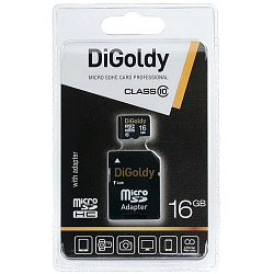 Micro SD 16Gb DiGoldy Class10 с адаптером SD