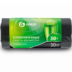 Мешок для мусора GRASS в рулоне 30л. 55*46 10 мкр. (черный) (рул. 30 шт) (PP-0022)