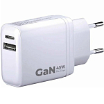 Сетевое ЗУ 1USB/1Type-C 3A BORASCO 52390, белое, 45W