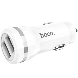 Авто ЗУ 2USB 2.4A HOCO Z27 Staunch белый