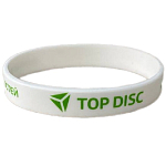 Силиконовый браслет TOP DISC с логотипом белый