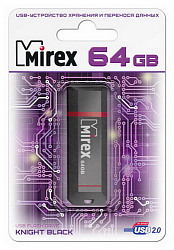 USB 64Gb MIREX KNIGHT  черный (ecopack)