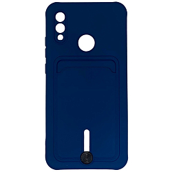Задняя накладка ZIBELINO Card Holder для Honor 10 Lite/P Smart 2019 (синий) с выталкивателем
