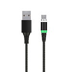 Кабель USB microUSB 1.0м SMARTBUY (iK-10mt-2) черный, магнитный наконечник