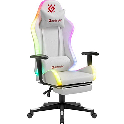 Кресло игровое Defender Watcher RGB подсветка+пульт, WHITE