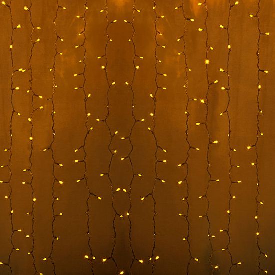 Гирлянда "Занавес", 3 х 3 м, свечение желтое