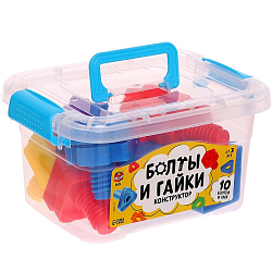 Конструктор UNICON «Болты и гайки», в контейнере, 10 болтов и гаек