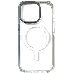 Задняя накладка HOCO AS6 Transparent Anti-Fall Magnetic Protective Case для iPhone 15 Pro gray